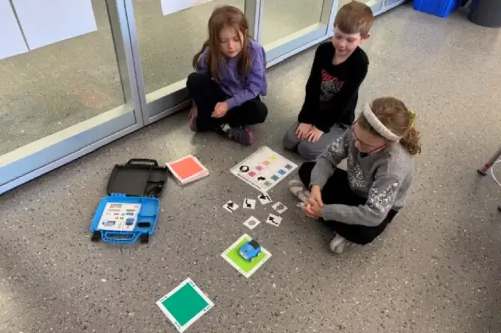 FPO Indi Robot in Kristen Barr's class with children