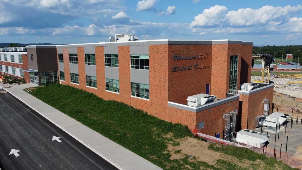 exterior shot of new Warrior Run High School wing